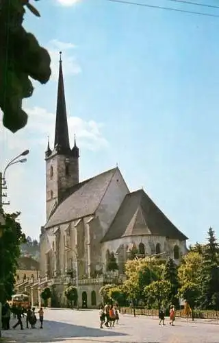 Postcard Romania Dej cathedral