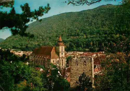 Postcard Romania Brasov Black Church 1969