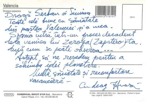 Postcard Spain Valencia multi view