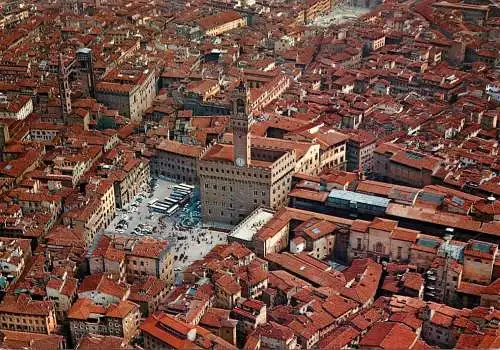 Postcard Italy Firenze Florence aerial panorama 1970