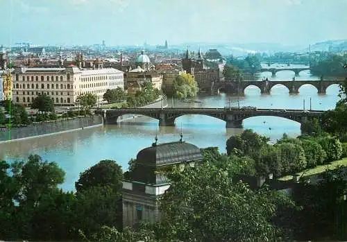 Postcard Czech Republic Prague bridge