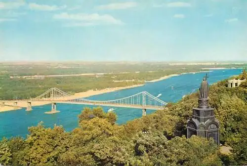Postcard Ukraine Kiev view of the Dnieper from Volodimirska hill