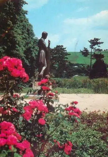 Postcard Russia Pushkin village monument 1976
