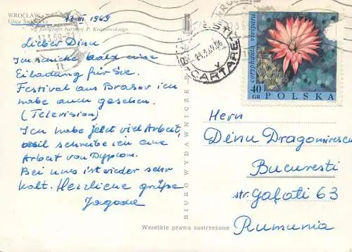 Postcard Poland Wroclaw ulica Swidnicka 1969