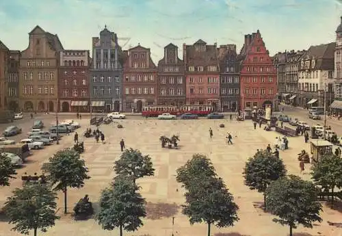 Postcard Poland Wroclaw Plac Solny 1969