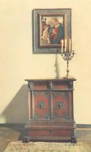 Postcard Poland Krakow Wawel fragment Sypialni krola Zygmunta Madonna