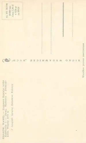 Postcard Poland Krakow Wawel fragment Sypialni krola Zygmunta Madonna