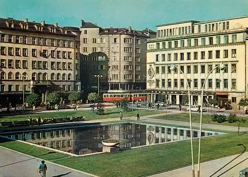 Postcard Bulgaria Sofia city center tram