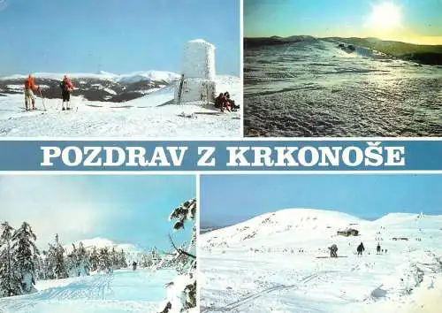 Postcard Czech Republic Krkonoše National Park Mohyla Hance a Vrbaty 1991