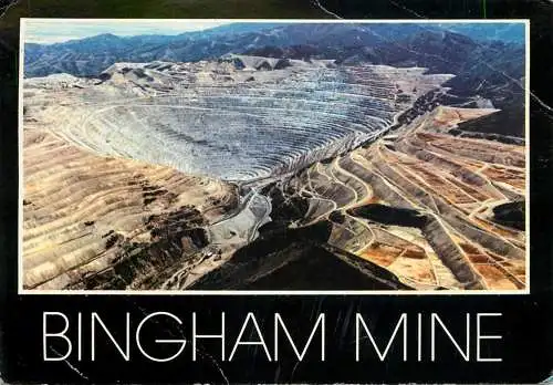 Postcard USA Utah Kennecott's Bingham Copper mine Bingham Canyon 1984