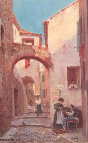 France postcard Oilette Menton vieille rue