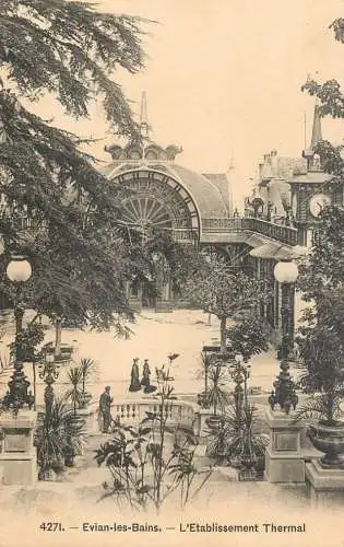 France postcard Evian les bains l'Etablissement thermal 1907