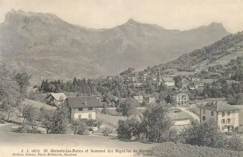 France postcard St. Gervais les Bains et Sommet des Aiguilles de Warens