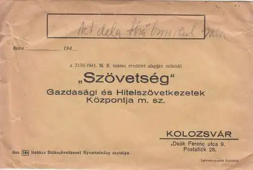 Romania Kolozsvar "Szövetség" 1940`s