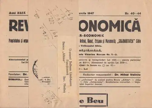 Romania revista economica Sibiu 1947