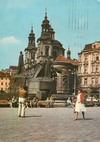 Czech Republic Praha Old Town Square Huss Memorial