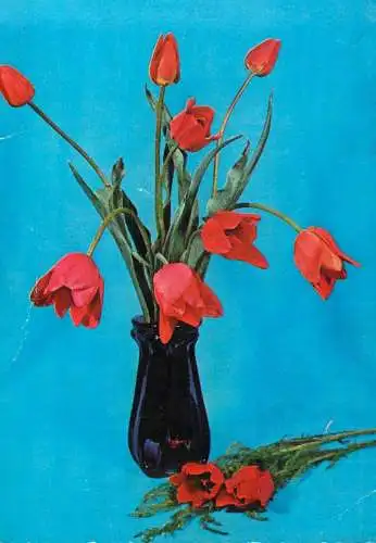 Tulips vase floral arrangement
