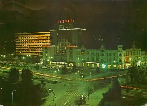 Romania Brasov Hotel "Carpati" vedere nocturna