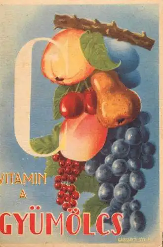 Hungary vitamin C advertising postcard Minerals in fruits and vegetable Gyumolcs Product