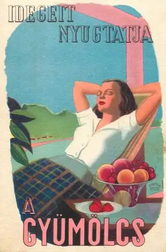 Hungary vitamin C advertising postcard Minerals in fruits and vegetable Gyumolcs Product