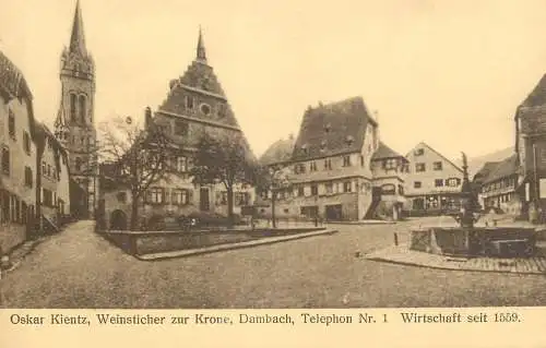 France postcard SOskar Kientz Weinsticker zur Krone Dambach