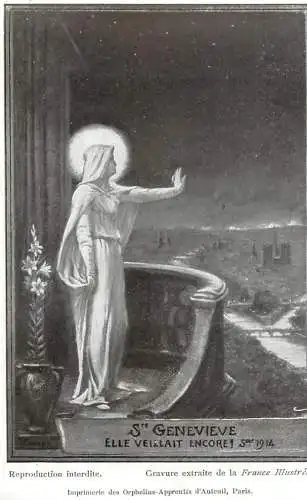 France postcard Ste Genevieve religious icon