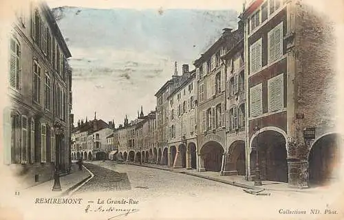 France postcard Remiremont la grande rue