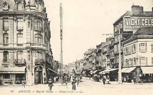 France postcard Amiens rue de Noyon 1920