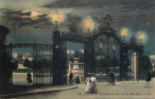 France postcard Lyon la grille du Parc de la Tete d'Or