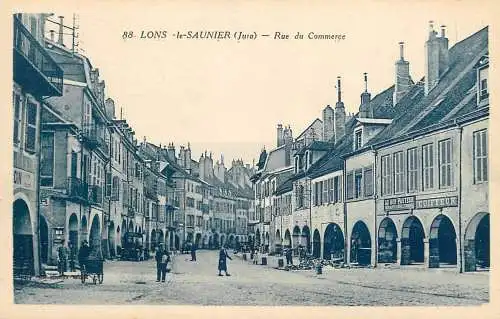 France postcard Jura Lons le Saunier rue de commerce