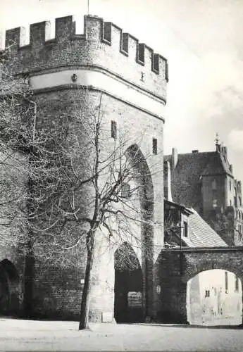 Poland Torun Bridge Gateway & Townsmen House partial view