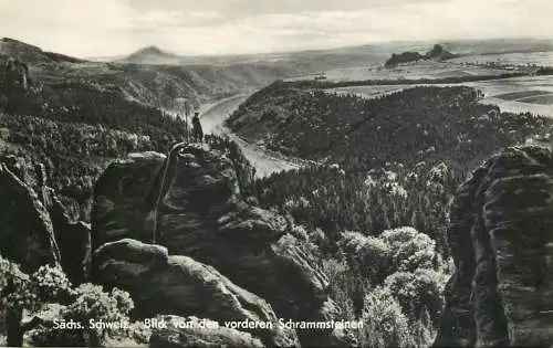 Germany Sachs. Schweiz Blick von den vorderen Schrammstein panoramic aspect