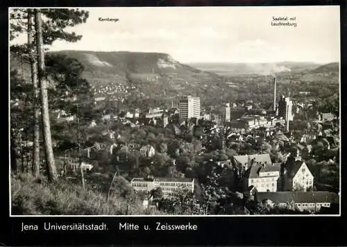 Germany Jena Saaletal mit Leuchtenburg cityscape panorama