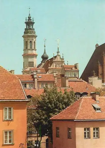 Poland Warsaw Old Town & Jesuit Church in the background