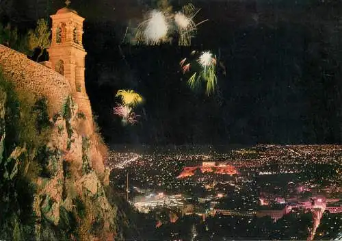 Greece Athens view from Lycabettus at night