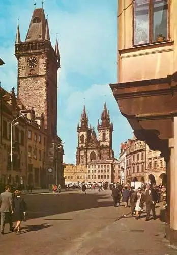 Czech Republic Prague Old Town Hall & Tyn Church