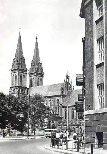 Poland Wloclawek city view & cathedral gothic architecture style