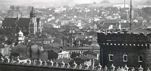 Poland Krakow cityscape panoramic view
