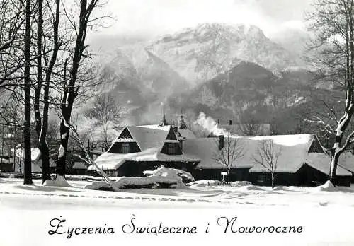 Poland Zakopane snow-covered & winter holidays greetings