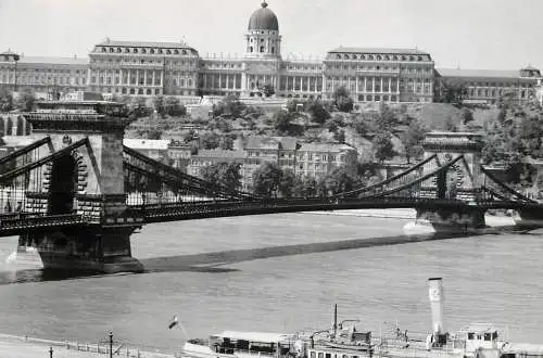 Hungary Budapest Chain Bridge & the Castle