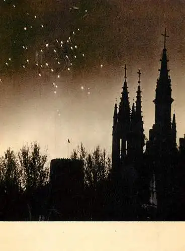 Lithuania Vilnius national celebrations nocturnal aspect souvenir postcard