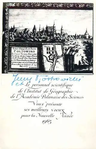 Poland Warsaw 1965 New Year Best Wishes Greetings Souvenir Post card