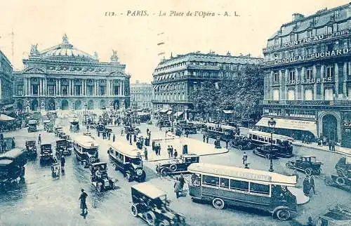 France Paris la Place de l'Opera bus 1931
