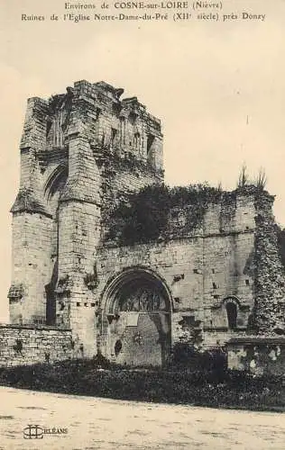 France postcard Nievre Cosne-sur-Loire ruines de l'eglise Notre Dame du Pre