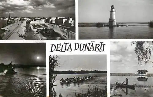 Postcard Romania Delta Dunarii far ratuste lotca