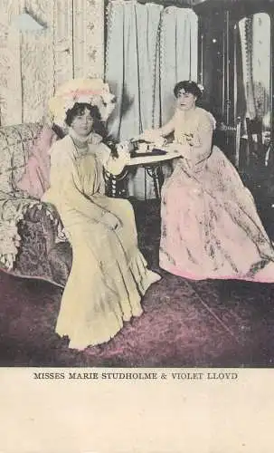 English actress and singer of the Victorian and Edwardian eras Miss Marie Studholme coiffure dress Violet Lloyd