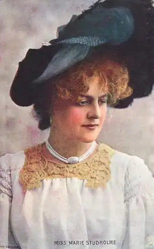 English actress and singer of the Victorian and Edwardian eras Miss Marie Studholme Oilette hat