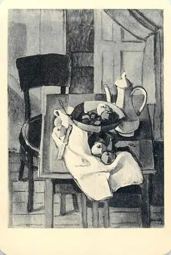 Hungarian fine art general knowledge trade card 8 x 11 cm painting still nature with fruits Picasso es Braque