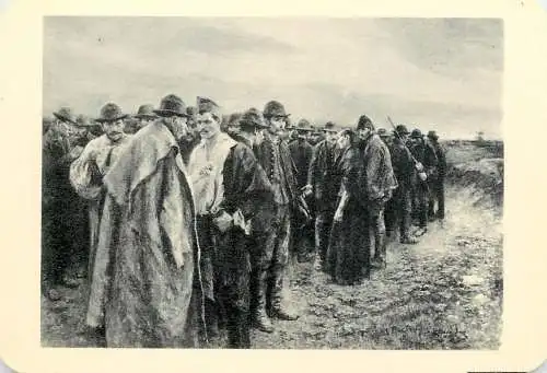Hungarian fine art general knowledge trade card 8 x 11 cm painting soldiers preparing for battle