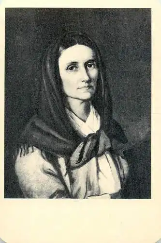 Hungarian fine art general knowledge trade card 8 x 11 cm painting woman with veil Petofy Sandor